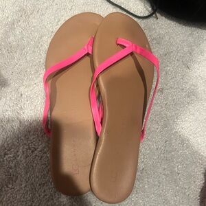 LC Lauren Conrad Tan and Pink Sandals